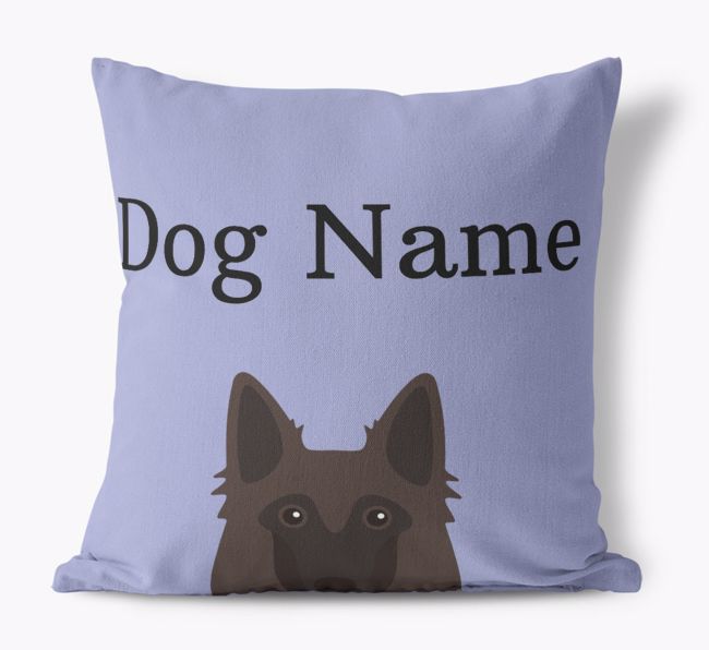 {dogsName}'s Icon & Name: Personalised {breedFullName} Canvas Cushion